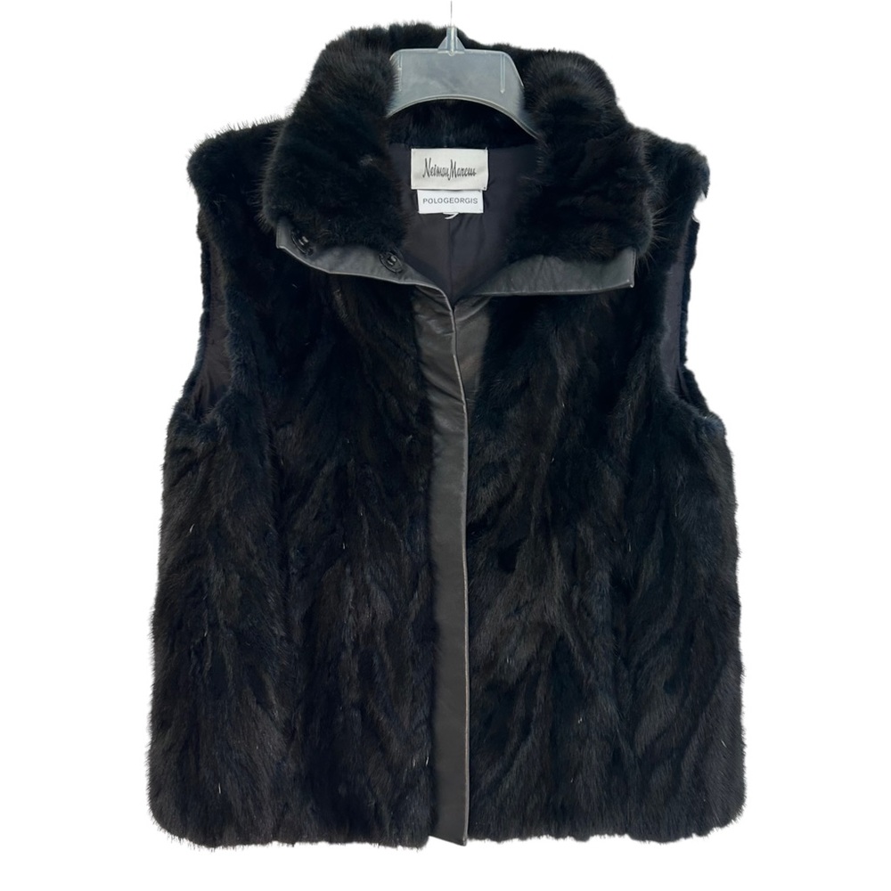 Pologeorgis Neiman Marcus Mink Fur and Leather Vest